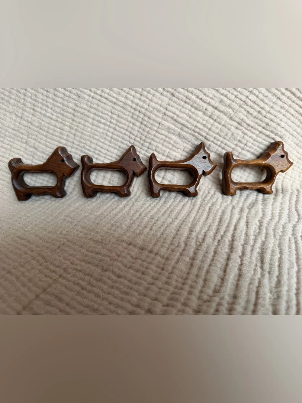 Vintage MCM Scottish Terrier Napkin Rings